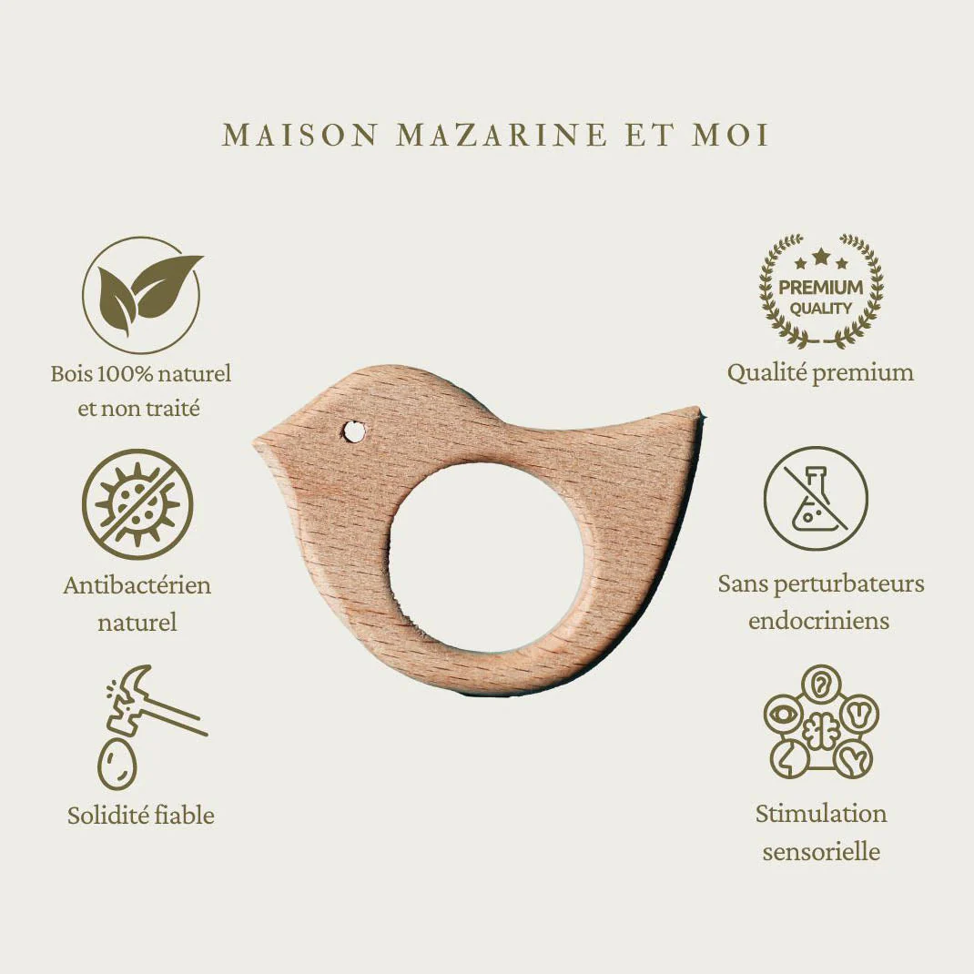 Anneau dentition bois floral inde – Image 4
